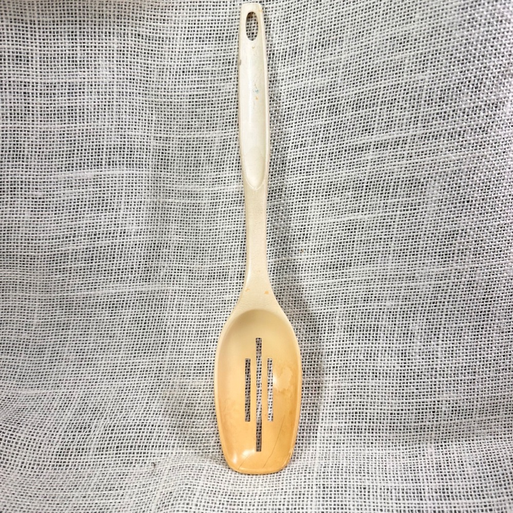 Vintage Foley Slotted Spoon Cream‎ Nylon USA Kitchen Utensil 11"